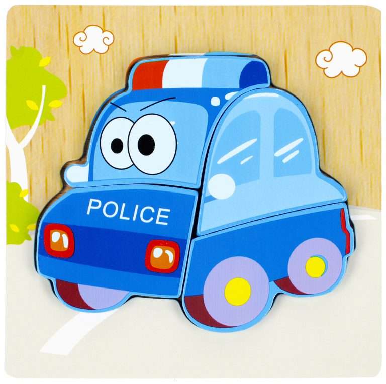 Puzzle prej druri makinë policie