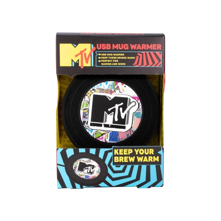 Pajisje elektronike për të ngrohur filxhanin në formë vinyl dhe dizajn të MTV