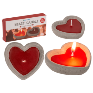 red_candle_in_cement_pot__heart_shaped__35438