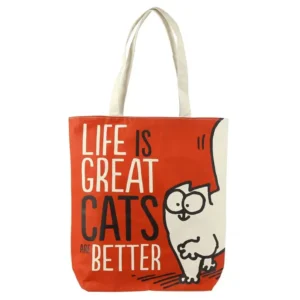 Tote bag me mbishkrimin "Life is great Cat's are Better" - Image 1