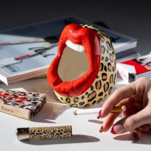 Tavëll Qeramike në Formë Buzësh me Print Leopard - Image 1